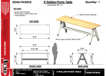 8FT PICNIC TABLE